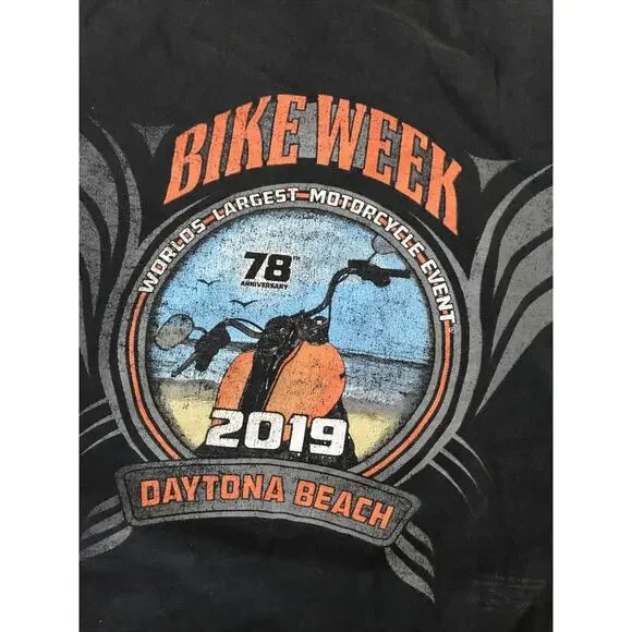 Daytona Beach‎ 2019 78th Bike Week Tee XL Black - Picture 5 of 5